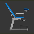Professional Blue Medical Examination Chair With Adjustable Armrests Footrest And Light Stand