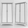 Traditional Wooden Double Door Wardrobe With Golden Handles And Classic Design