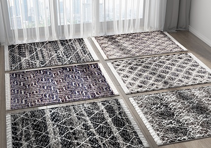 Modern Square Carpet Combo 3d model