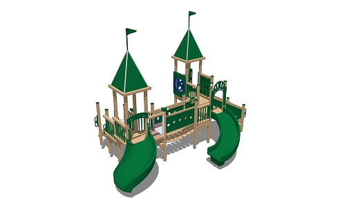 Modern slide outdoor children'slide 3d model