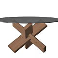 Middle Ancient Style Dining Table Round Table Solid Wood Glass Dining Table 2 3d model