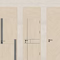 Modern Minimalist Wooden Hinged Doors With Different Panel Patterns For Interior Design 3d model