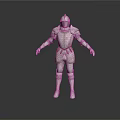 Medieval Knight Armor 3D Rendering In Silver Metallic With Standing Pose And Full Body