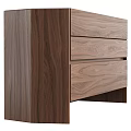 Modern Walnut Entryway Console Table And Side Cabinet With Storage Drawers 3d model