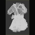 Elegant Maid Costume Black Dress With White Apron Red Accents Ruffled Skirt