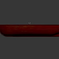 Reddish Brown Wooden Boat with Seats and Reflection on Dark Smooth Surface