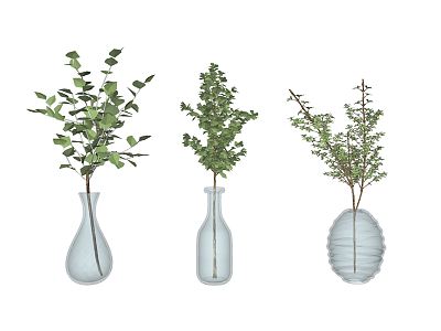 modern vase hydroponic bell green plant model