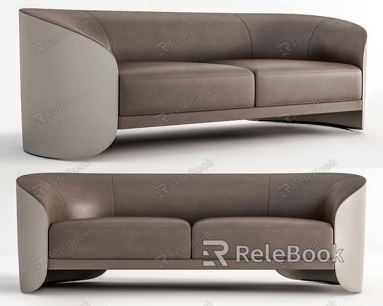 Leather double sofa Modern double sofa model