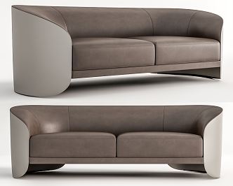 Leather double sofa Modern double sofa 3d model