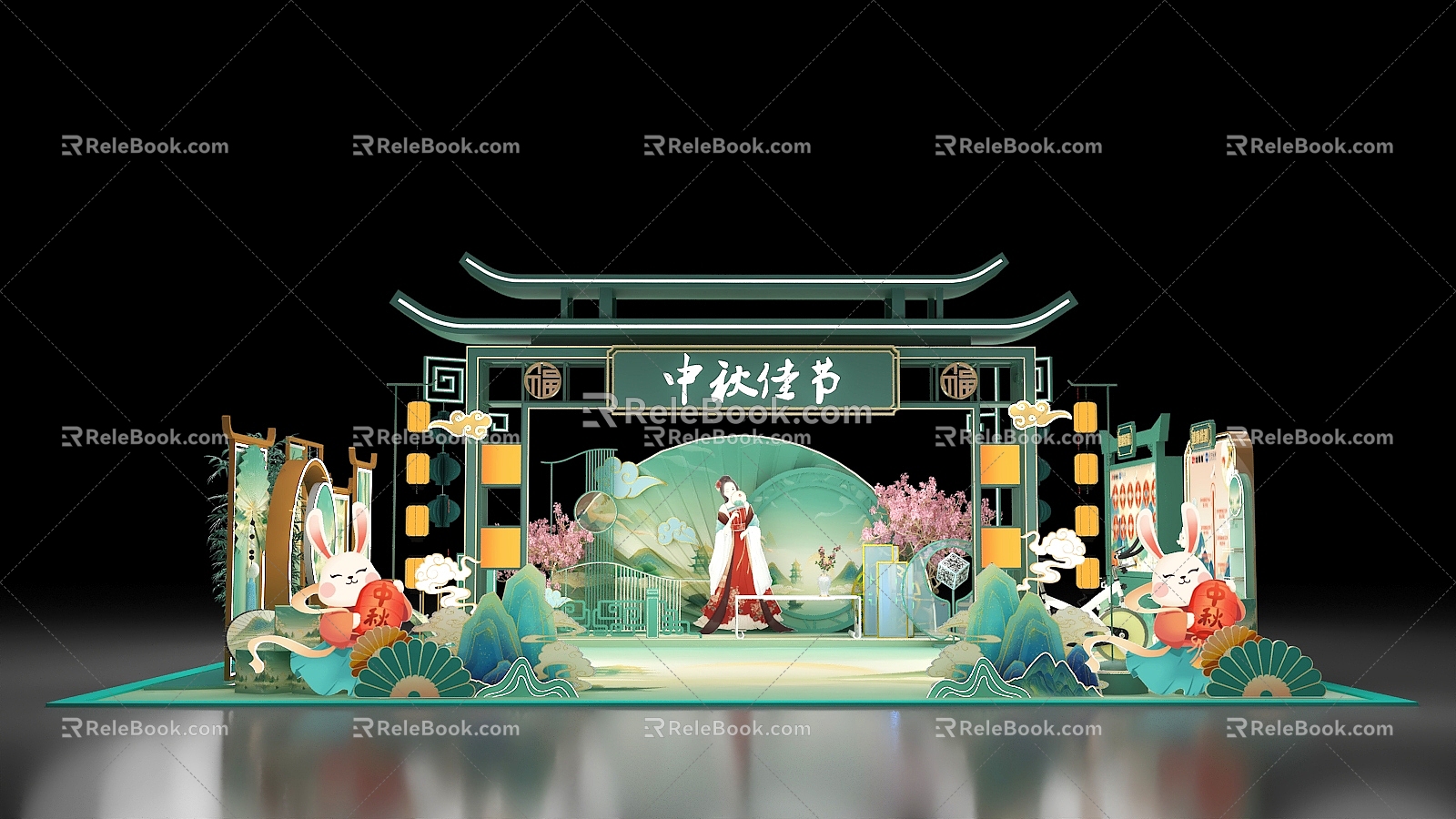 Shopping Mall Booth Shows Flash Event Promotions 3d model