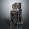 Vintage Rolleiflex Twin Lens Reflex Digital Camera With Retro Metal Body Design