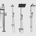 Chrome Finish Modern Shower Systems with Various Designs and Handheld Sprayers