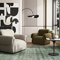 Fabric Casual Single Sofa 3d model