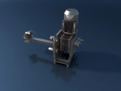 Stainless Steel Industrial Equipment With Motor Base And Mechanical Components 3d model