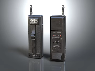 Black Wireless Doorbell Intercom System With Two Units And External Antennas 3d model