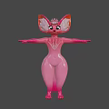 Pink Game and Movie Character With Large Ears And Outstretched Arms