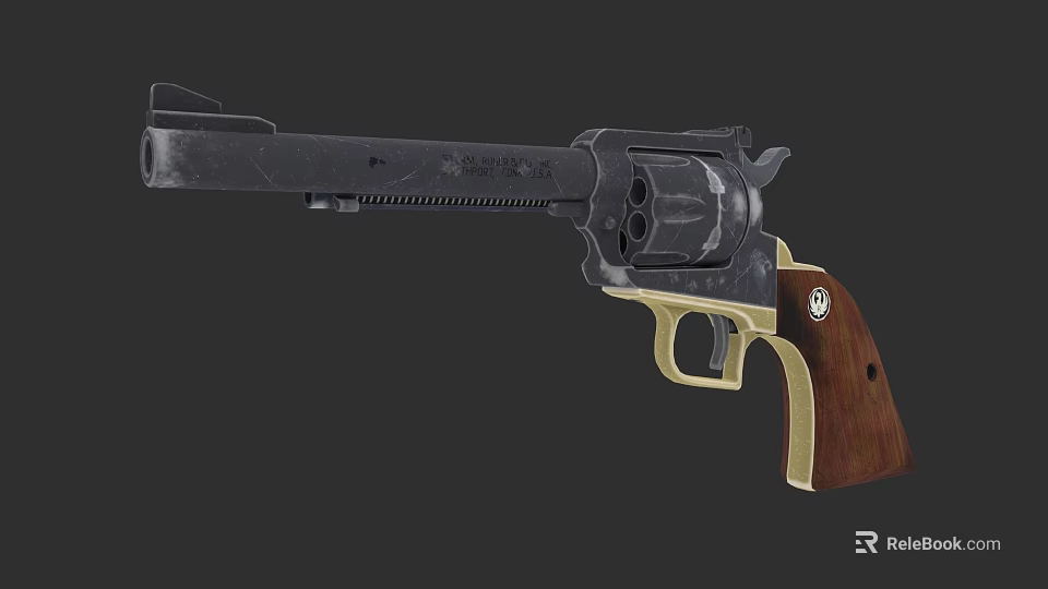 Classic Revolver With Wooden Grip And Metal Barrel For Firearm Enthusiasts 3d model 