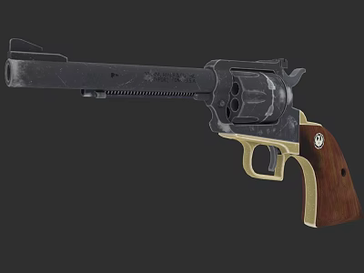 Classic Revolver With Wooden Grip And Metal Barrel For Firearm Enthusiasts 3d model