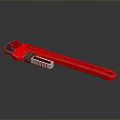 Red Pipe Wrench Professional Plumbing Tool With Metal Construction Shiny Surface And Ergonomic Handle Design