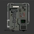 Vintage Digital Communication Device With Keypad Handset And Metallic Gray Design Portable Retro Tech Equipment