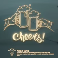 Neon Lighting Combination With Cheers Text And Beer Mug Clinking Design For USB Powered Decor