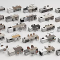 Modern Kitchen Cabinet Designs With Various Styles Tables And Chairs 3d model
