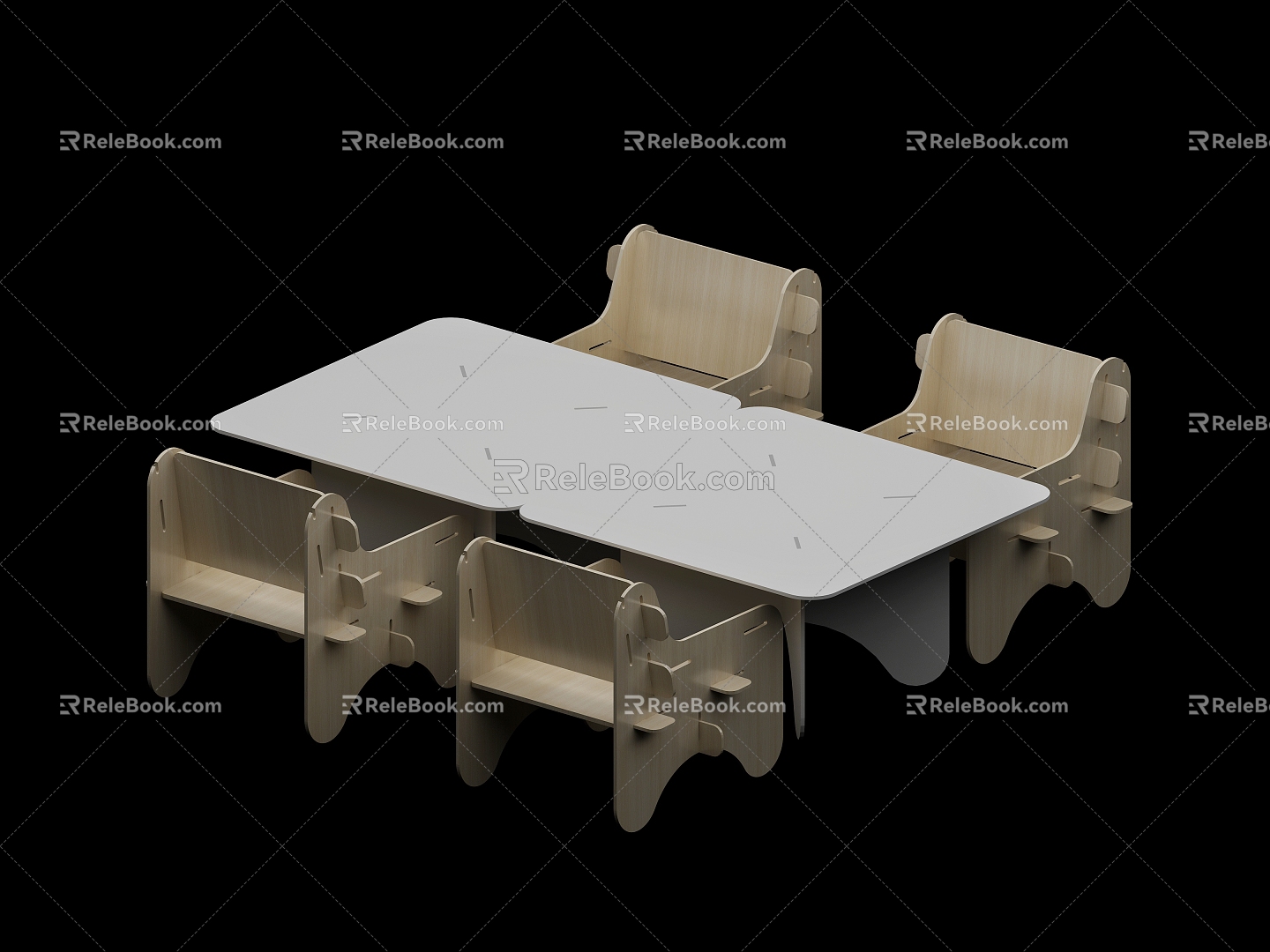 Children's tables and chairs 3d model