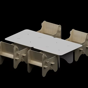 Children's tables and chairs 3d model