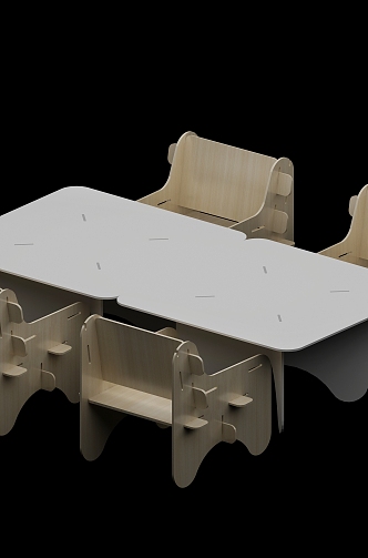 Children's tables and chairs 3d model