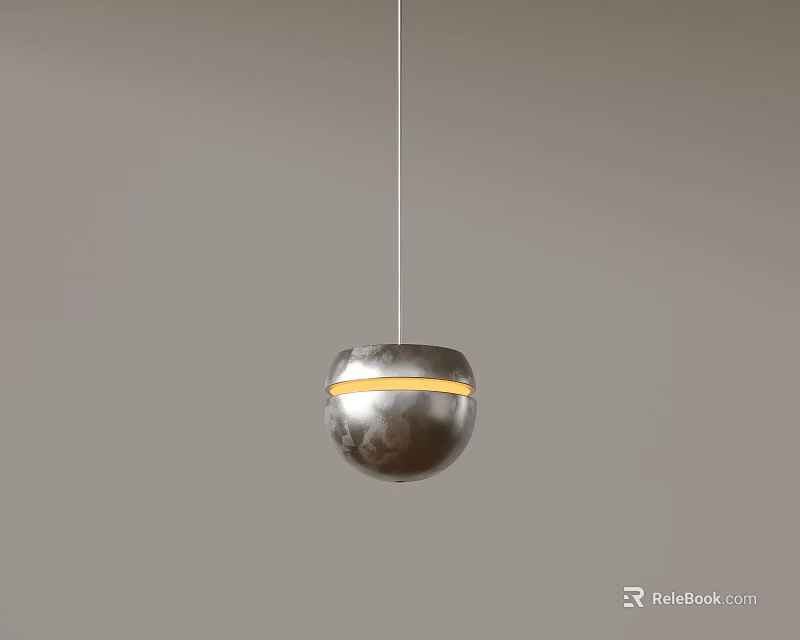 Modern Metallic Sphere Pendant Light With Soft Glow And Contemporary Design 3d model 