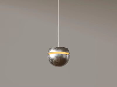 Modern Metallic Sphere Pendant Light With Soft Glow And Contemporary Design 3d model