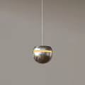 Modern Metallic Sphere Pendant Light With Soft Glow And Contemporary Design