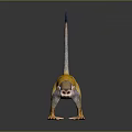 3D Model Yellow Monkey with Gray Tail Blue Tip Orange Limbs Standing on Black Background 3d model