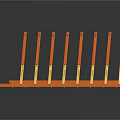 Orange Industrial Storage Rack Structure With Multiple Vertical Frames And Yellow Base Components