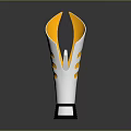 Modern Torch Design With Sleek Silver Body And Illuminated Orange Flame