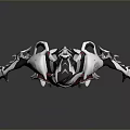 Futuristic Mech Warrior Character With White Black Pink Armor And Sharp Glowing Accents