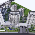 Modern High Rise Residential Complex With Green Spaces And Road Layout