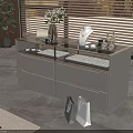 Elegant Modern Jewelry Cabinet With Glass Top Drawers And Decorative Accessories