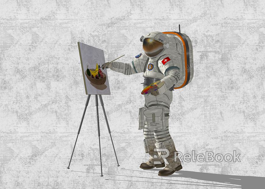 Modern Astronaut Figure Astronaut Painting model