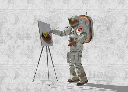 Modern Astronaut Figure Astronaut Painting 3d model