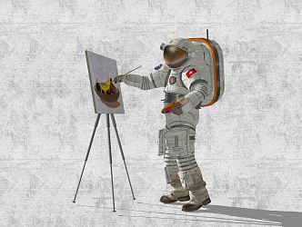 Modern Astronaut Figure Astronaut Painting 3d model