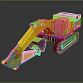 Detailed Yellow Construction Excavator With Tracked Undercarriage And Front Bucket