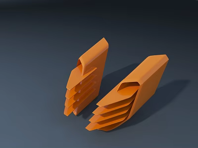 Orange Layered Hardware Tool Components Featuring Industrial Design And Durable Structure 3d model