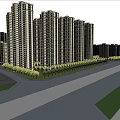 Urban Planning 3D Model Featuring High Rise Buildings Roads And Green Spaces