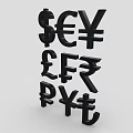 Unique Wall Decor Featuring Dollar Euro Yen Pound and Currency Symbols