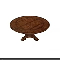 Round Wooden Dining Table With Intricate Carved Pedestal And Classic Elegant Design