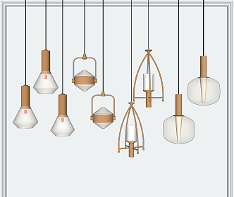 Light Luxury Chandelier Combination 3d model