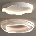 Modern Curved Wave Design Ceiling Light With Soft LED Lighting For Home Interior 3d model