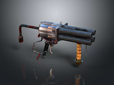 Browning Machine Gun Browning Gatling White Machine Gun Machine Gun Bullet Military 3d model