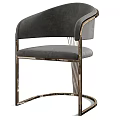 Modern Round And Oval Dining Table Set With Black Chairs And Metal Frame Design